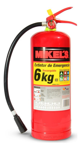 Extintor Apagar Fuego Emergencia Polvo Abc Recargable 6 Kg