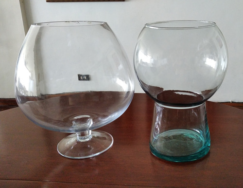 2 Bols De Vidrio Grandes Altos Para Tizana/coctel 12/ 8 Lts. (Usado)