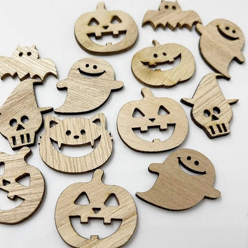 Pack 50 Figuras De Halloween Para Pintar Mdf 5cm