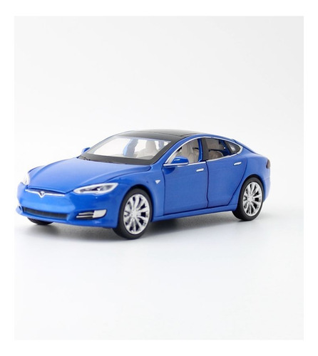1:32 Tesla Model S Modelo De Coche Tire Hacia Atrás Juguete