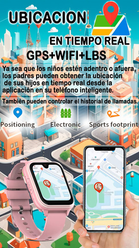 Smartwatch Niños Video Llamadas Gps Juegos Sos Wifi 4g Kids Silicona Silicona Rosa Silicona