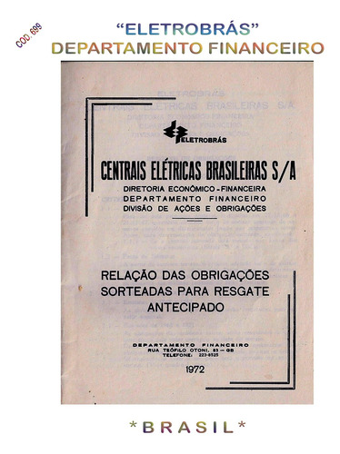 Guia Eletrobrás Relação Das Obrigações Sorteadas-cód..699