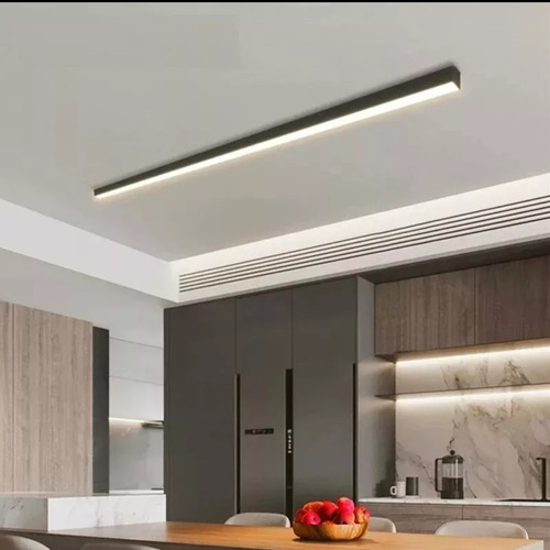 Lampara Colgante Lineal 120cm 24w Colgante /sobrepuesta Estructura Negro Luz Neutra