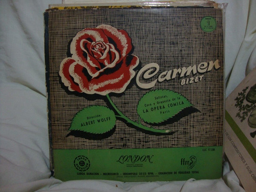 Vinilo Orquesta La Opera Comica Paris Bizet Carmen Vv Cl1