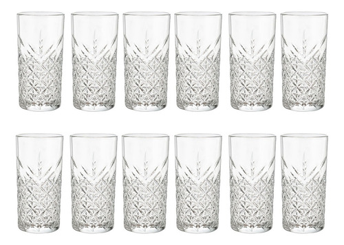 Juego 12 Vasos Jaiboleros Highball Timeless De Vidrio 450ml Color Infinity