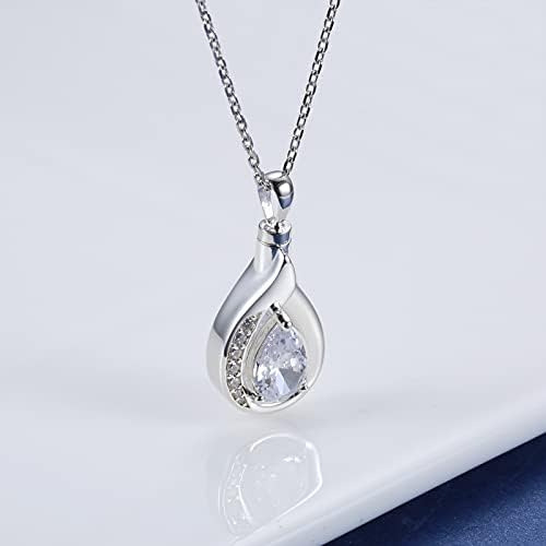 Collar De Urna En Forma De Lágrima Para Cenizas ' Plata De L