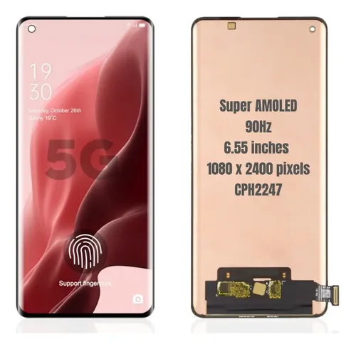 Zx Tela Amoled Para Oppo Reno6 Pro 5g Cph2247 Cph2249