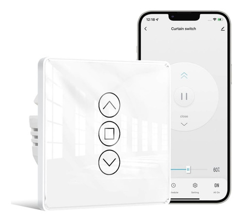 Interruptor Tactil Cortina Wifi+rf Tuya Smart - Signetic