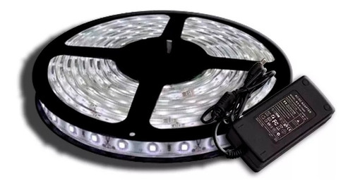 Tira Led Luz Blanca Rollo 5 Metros Fuente Kit Completo 5050