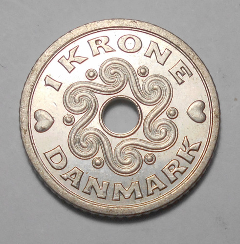 Dinamarca Hermosa Moneda De 1 Corona 1992 Km#873.1 S/ Circ
