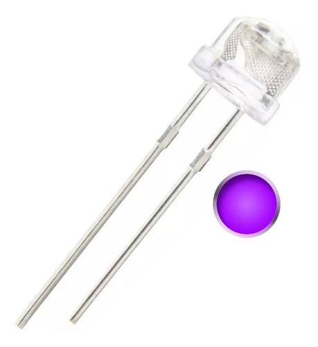 Led 5mm Alta Luminosidad Bombin 30 Unidades Color Violeta