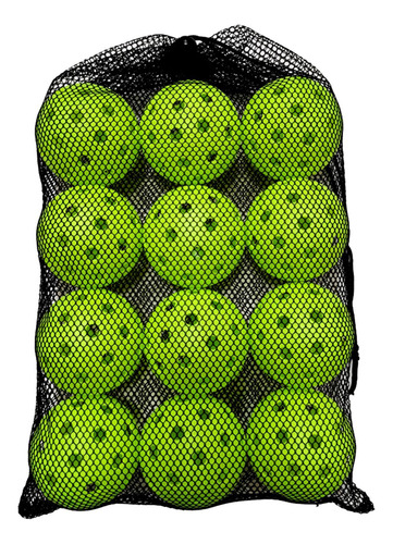 12x Bolas De Pickleball, Accesorios De Entrenamiento, Verde