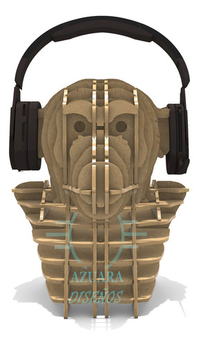 Cabeza Mono Monkey Puzzle 3d Soporte Audifonos