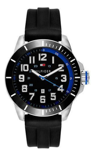 Reloj Para Hombre Tommy Hilfiger Original color Negro 1791072 Diametro 48 mm
