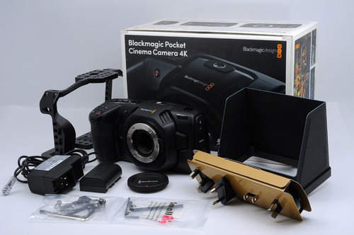 Blackmagic Pocket Cinema Camera 4k Black W/ Box & Rig &weaaw