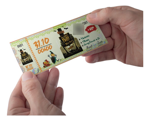 300 Unidades Ingresso Papel Moeda Personalizado Colorido 