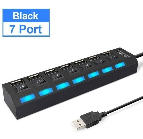 Imagem 7 de 10 de Hub De Usb 7 Portas 2.0 Hd Extensor High Speed Pen Drive Hd