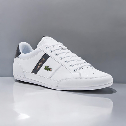 Tenis Lacoste Originales Para Hombre Modelo Chaymon 0722 Blanco Liso 28 Mx