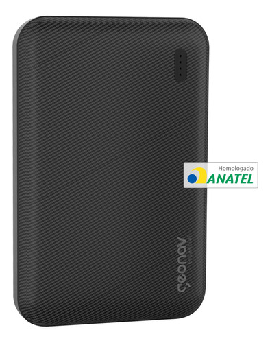 Carregador Portátil Power Bank 5.000mah Universal Geonav Preto Geonav