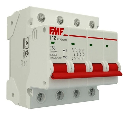 Termomagnetica 4x63 Tetrapolar Interruptor Electrico 63 A