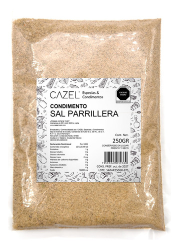 Sal Parrillera Grano Fino 250gr