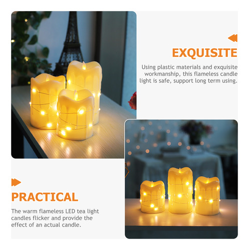 Lámpara De Vela Navideña Con Luz Led, Vela Sin Llama Christm