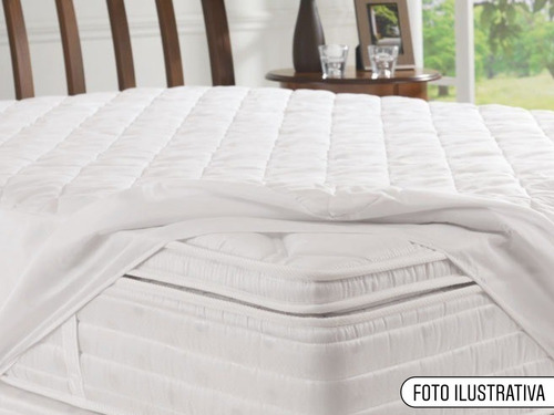 Imagen 3 de 5 de Cubrecolchon Protector Ajustable Fiberball King Size 200x200