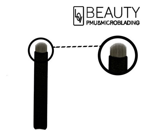 20 Lâminas Agulhas 18u Lovbeauty 0.15mm Flex Microblading