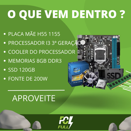 Computador Pc Intel Core I5 8gb Ram Ssd 120gb Teclado Mouse