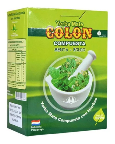 Yerba Mate Colon Menta Boldo 500g