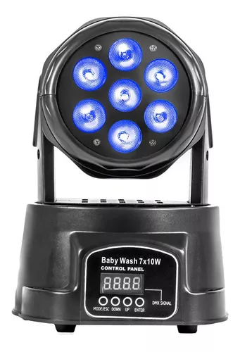 Mini Cabeza Móvil Robótica Luz Led 7x10W Rgb Ritmico Discoteca GENERICO