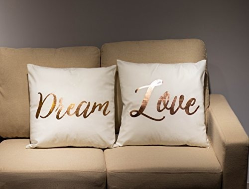 4 Pack Live Love Laugh Sueño Fundas De Almohada Oro Rosa Im