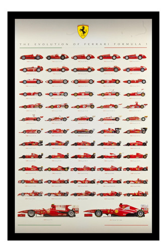 Ferrari F1 Poster 1951 2011 Cuadro Enmarcado 45x30cm