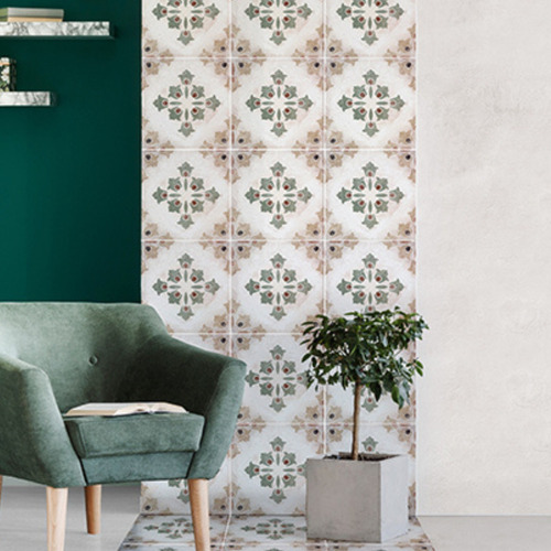 Ceramica Decorada Calcareo Salerno 33 X 33 Piu Beige Sevilla