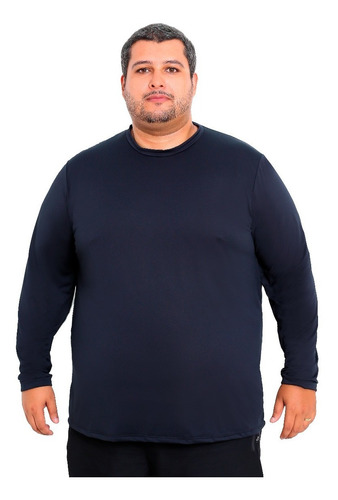 Kit 3 Camisa Plus Size Longa Camiseta Dry Fit Masculina