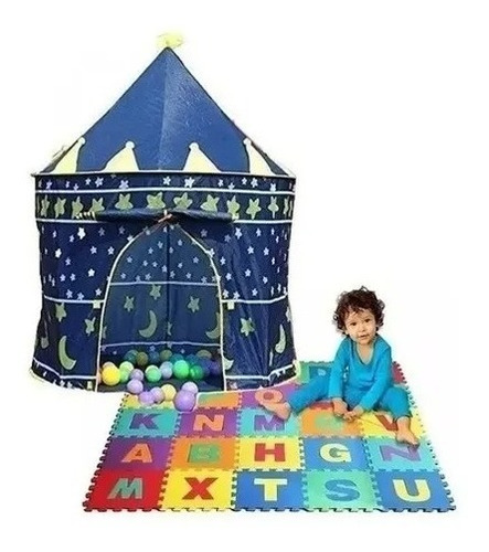 Combo Carpa Castillo Jardin Niños +20pelotas +20fichas Foamy