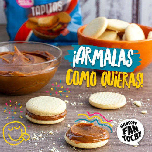 Imagen 4 de 9 de Tapitas Alfajor Fantoche Ideal Alfajor Artesanal 230g