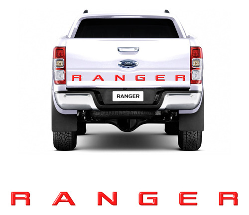 Adesivo Traseira Ford Ranger 13/19 Vermelho Resinado