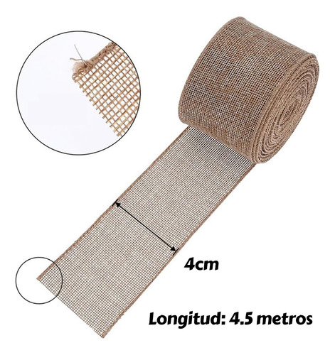5 Rollos 4cmx4.5m De Cinta De Arpillera Para Decorativas