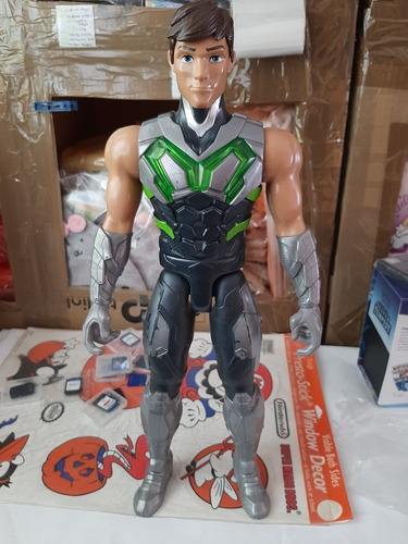 Figura Max Steel Turbo,gris/verde De 44cm,original Mattel.