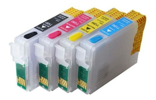 Kit 4 Cartuchos Recargables 126 127 Workforce Epson Llenos