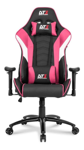 Cadeira de escritório DT3sports Elise gamer ergonômica  preto e rosa com estofado de couro sintético