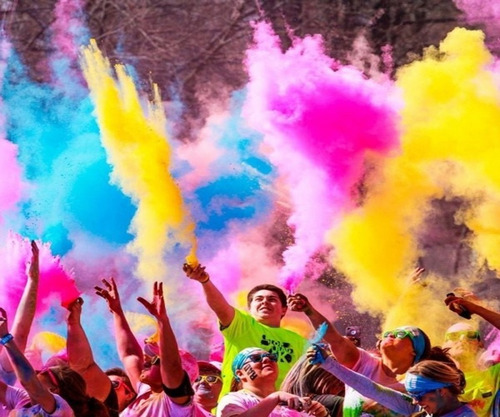 Imagen 3 de 7 de Holi Radha Color 50grs - Promo X 48 Bolsitas La Golosineria