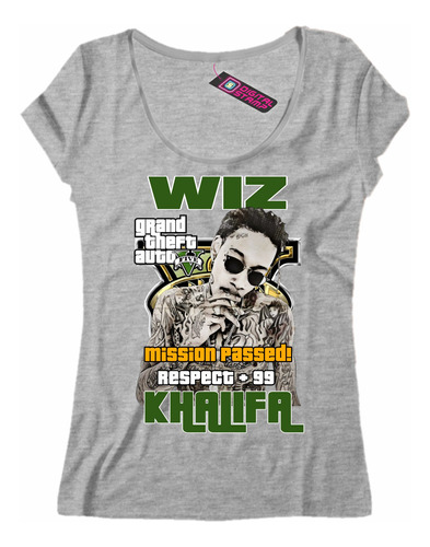 Remera Mujer Wiz Khalifa Gta V Rap 12 Dtg Premium