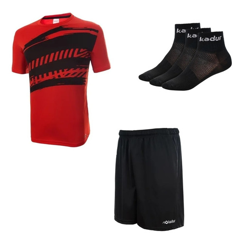 Remera Deportiva Short Medias Running Entrenar Hombre Combo