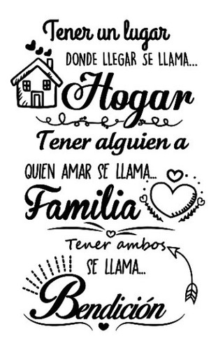 Frases Vinilo Decorativo Hogar Familia Bendición