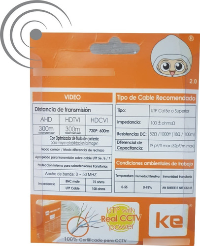 50 Pares De Video Balun Cctv A Presión Ahd/cvi /tvi