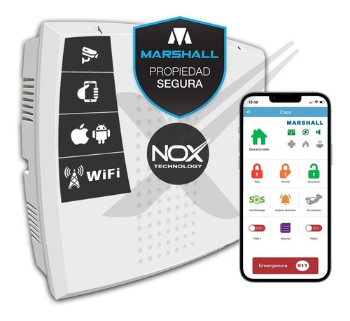 Imagen 1 de 10 de Central De Alarma Protección Casa Marshall Ip Comunicador