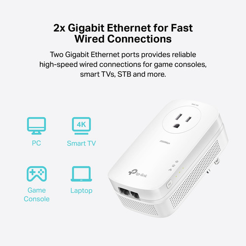 Adaptador Powerline Tp-link Av2000 Tl-pa9020p Kit 2 Gigabit