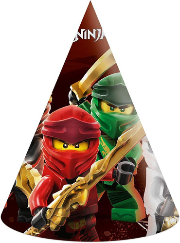 Lego Ninjago Cone Shaped Paper Party Hats (6pk)